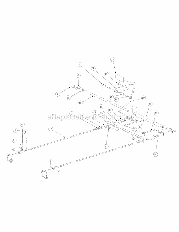 Brake Assembly Diagram and Parts List for M48-KWS 53AB5D4M150-17-HP Cub Cadet Lawn Tractor